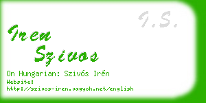 iren szivos business card